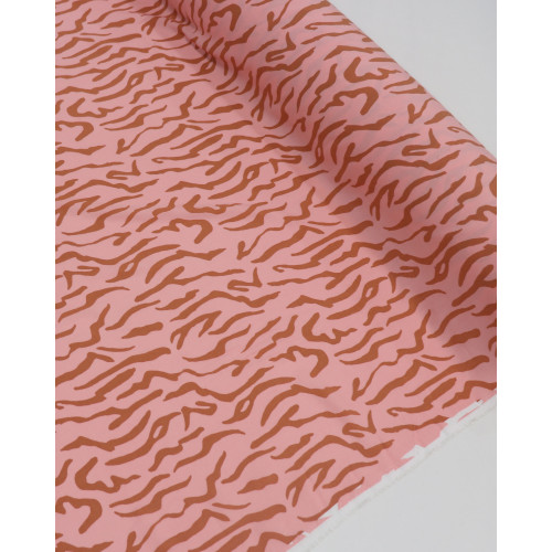Tecido Viscose Animal Print Marrom e Rosa Chiclete