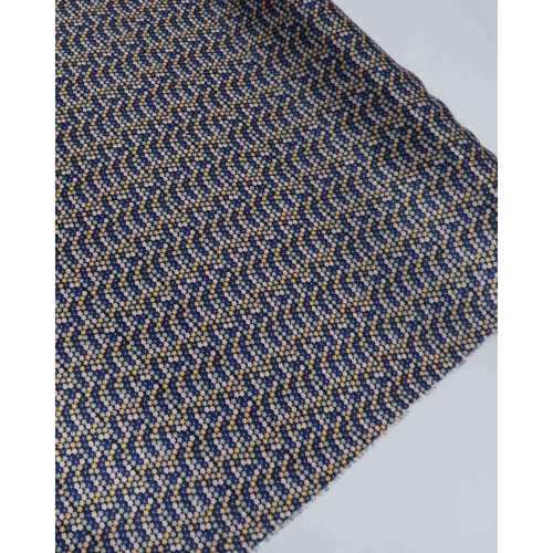 Tecido Crepe Silk Italiano Tapete Floral Cinza, Rosé, Amarelo e Azul