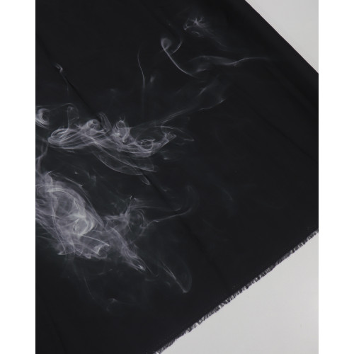 Tecido Crepe Silk Italiano Estampa Lenço Pintura Fumaça Abstrata 