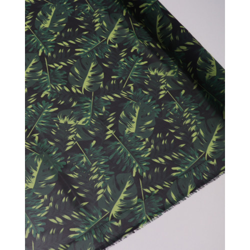Tecido Crepe Chiffon Italiano Costela de Adão Tons de Verde e Preto