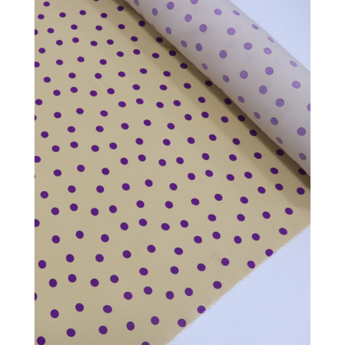 Tecido Viscose Poá Roxo e Bege Claro