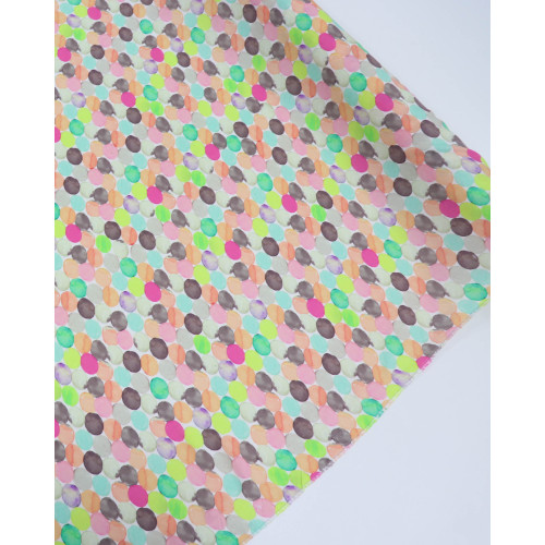 Tecido Viscose Italiano Poá em Aquarela Colorido (1.9m)
