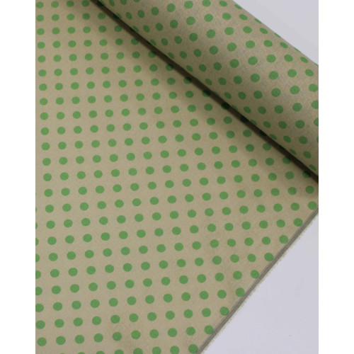 Tecido Linho Misto Poá Verde Menta e Cru