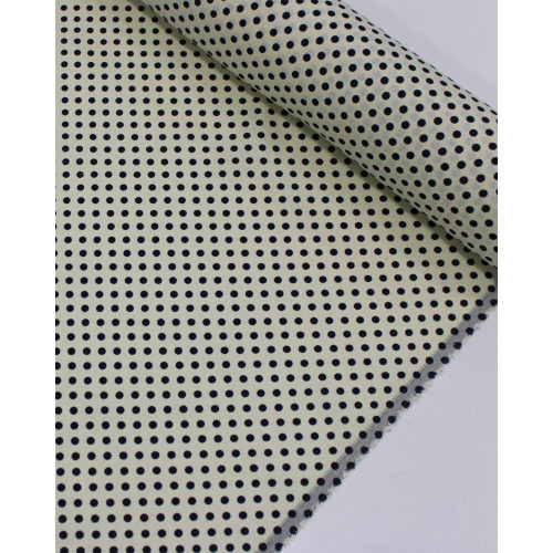 Tecido Linho Misto Micro Poá Preto e Offwhite