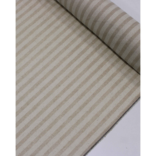 Tecido Linho Misto Listrado Bege e Cru