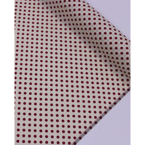 Tecido Linho Misto Poá Vermelho e Creme