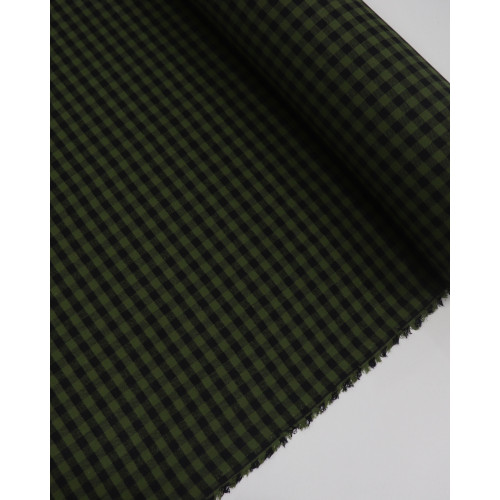 Tecido Flanela Mista Micro Quadriculado Preto e Verde
