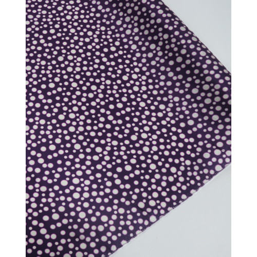 Tecido Viscose Acetinada Italiano Multi Poá Prata, Rosa e Roxo