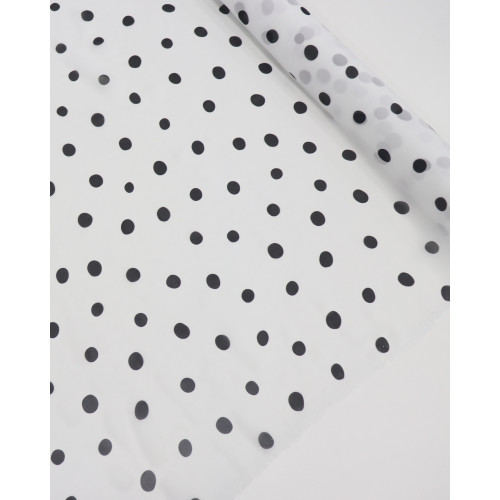 Tecido Crepe Chiffon Italiano Poá Irregular P/B
