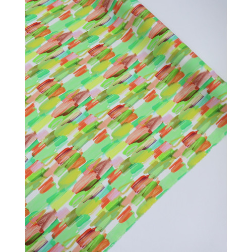 Tecido Viscose Italiano Pinceladas Neon