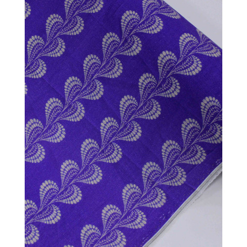 Tecido Linho Misto Premium Listras em Ramos Ondulados Cinza e Roxo