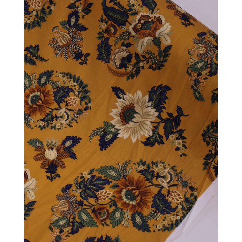 Tecido Tricoline com Elastano Premium Cashmere Floral Colorido e Argila