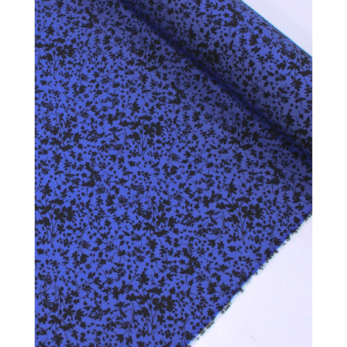 Tecido Tencel Micro Ramos Preto e Azul Marinho