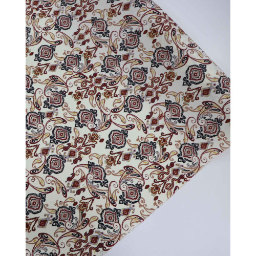 Tecido Viscose Estampa Boho Marsala e Preto