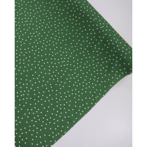 Tecido Viscose Texturizada Micro Poá Creme e Verde Musgo