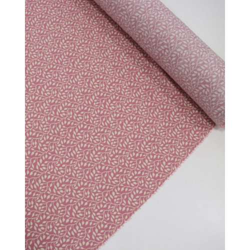 Tecido Viscose Texturizada Ramos Ondulados Creme e Rosé (0.5m)