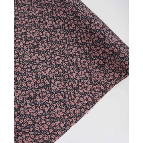 Tecido Viscose Texturizada Liberty Rosé e Verde Esmeralda