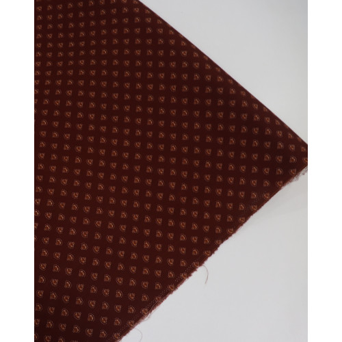 Tecido Viscose Texturizada Estampa Vintage Caramelo e Chocolate