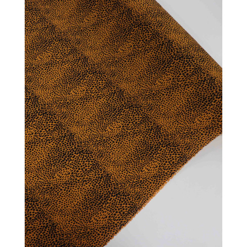 Tecido Viscose Micro Animal Print Preto e Amarelo Queimado