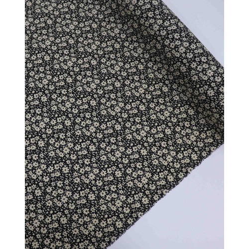 Tecido Viscose Texturizada Liberty Vanila e Preto
