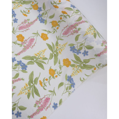 Tecido Viscose Texturizada Jardim Floral Candy Color