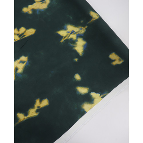 Tecido Linho Misto Italiano Pintura Tie Dye Amarelo e Verde