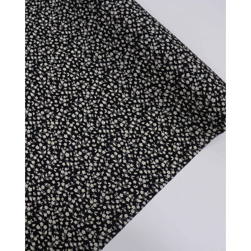 Tecido Viscose Liberty Creme e Preto