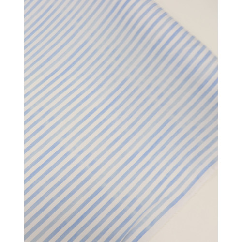 Tecido Viscose Texturizada Listrado Azul Claro Estonado e Branco (0.5m)