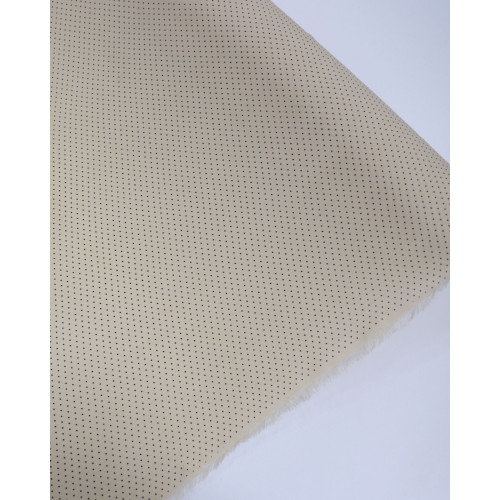 Tecido Crepe Koshibo Leve Polka Dots Preto e Bege