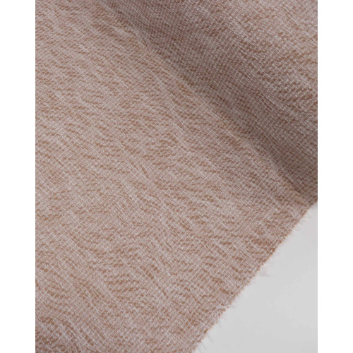 Tecido Malha Tweed Risca Offwhite e Caramelo