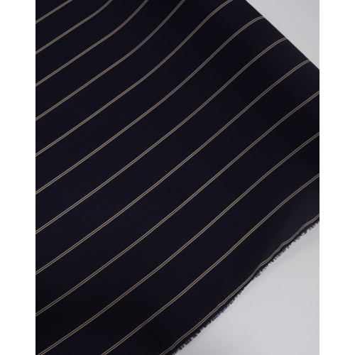 Tecido Crepe Koshibo Leve Listra Dupla Nude e Azul Marinho Noite