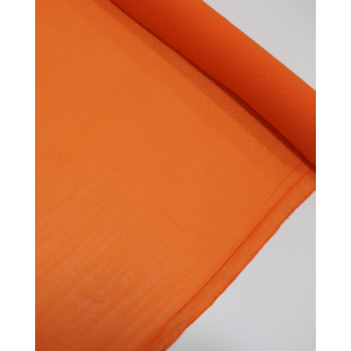 Tecido Crepe Chiffon Toque de Seda Micro Poá Laranja