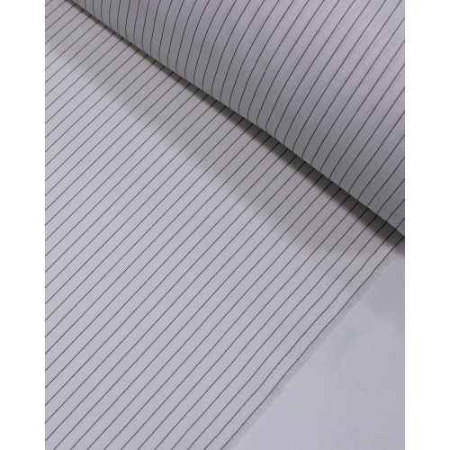 Tecido Alfaitaria de Viscose Risca de Giz Preto e Offwhite