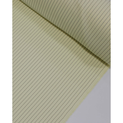 Tecido Alfaiataria de Viscose Risca de Giz Preto e Amarelo Manteiga