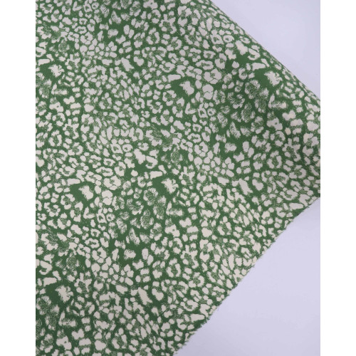 Tecido Viscose Animal Print Creme e Verde (0.5m)