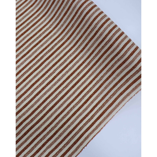 Tecido Viscose Listras Estampadas Creme e Terracota (0.6m)