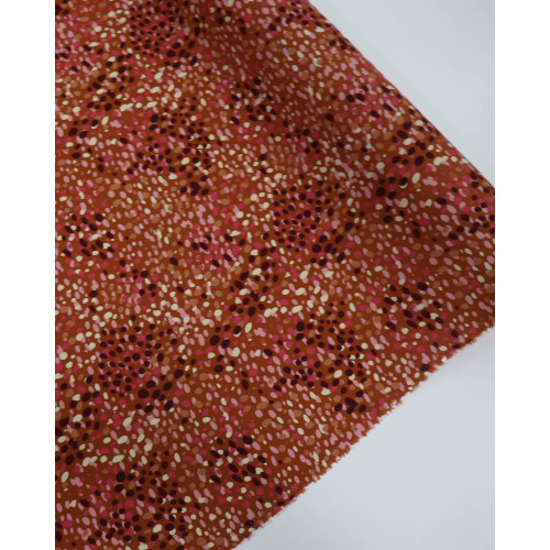 Tecido Viscose Poá Artístico Rosa, Roxo e Terracota (0.7m)