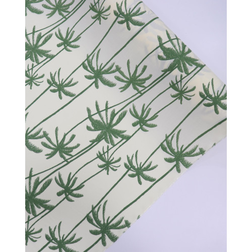 Tecido Viscose Palmeiras Verde e Creme