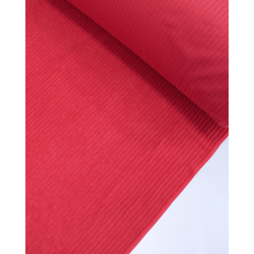 Tecido Veludo Cotelê Jumbo Vermelho Rubi