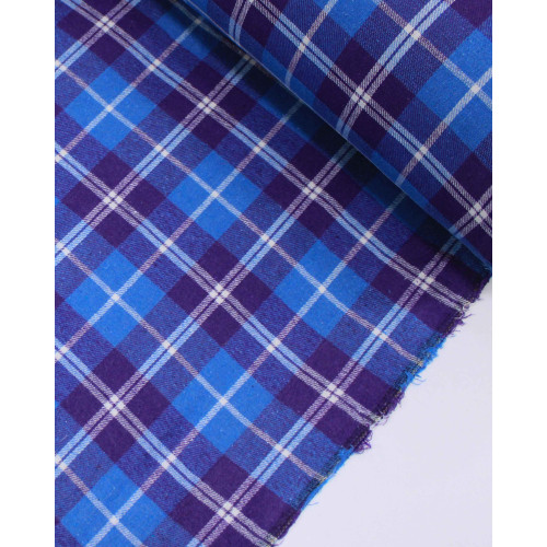 Tecido Flanela Mista Xadrez Fuplo Branco, Roxo e Azul