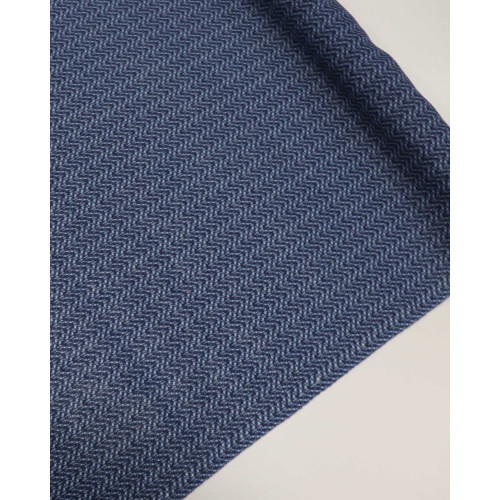 Tecido Linho Misto Italiano Listras em Chevron Tons de Azul