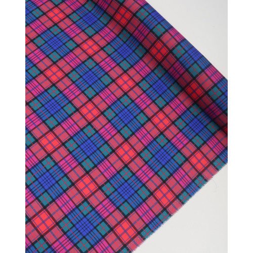 Tecido Crepe de Alfaiataria Italiano Multi Quadriculado Colorido