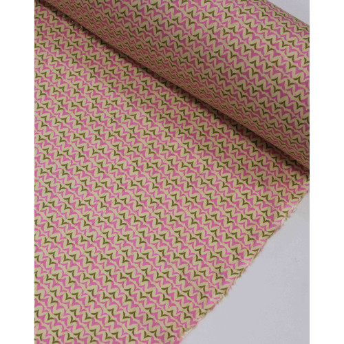 Tecido Viscose com Lurex Micro Estampa Verde, Rosa e Creme