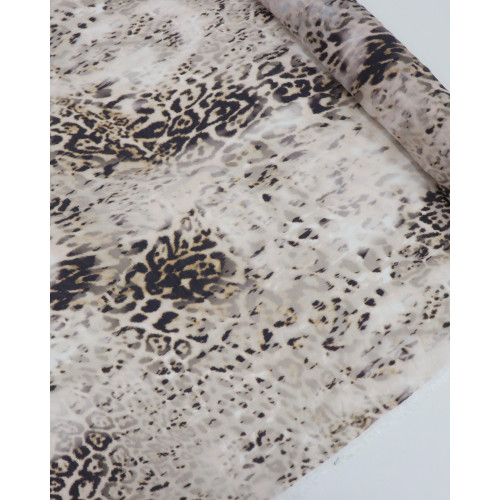Tecido Cambraia de Poliamida Italiano Animal Print Clássico Estonado