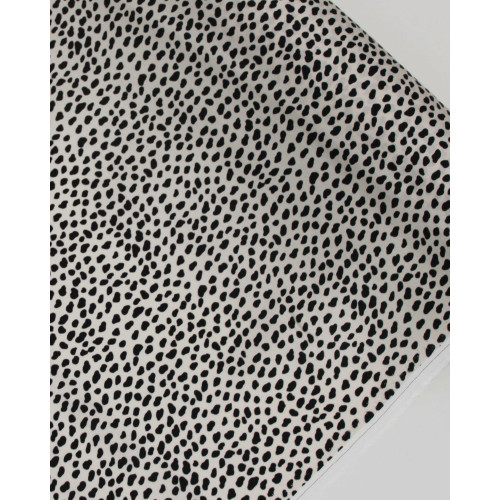 Tecido Crepe Silk Italiano Micro Animal Print Preto e Bege