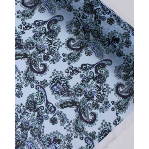 Tecido Crepe Chiffon Italiano Ramos em Cashmere Tons de Azul