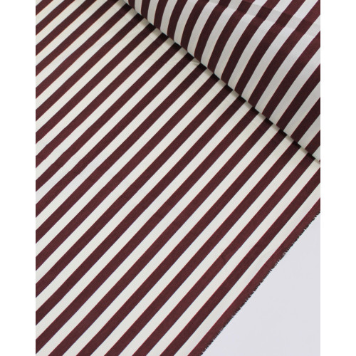 Tecido Tricoline Listras Branco e Borgonha