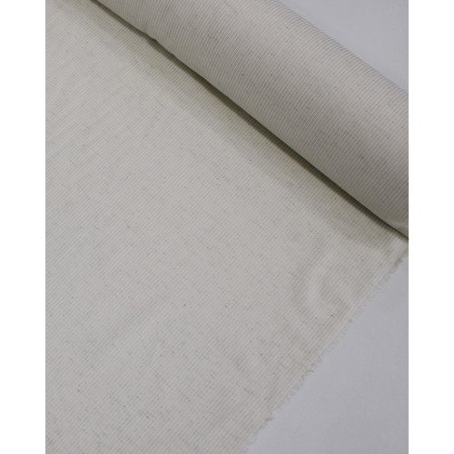 Tecido Linho Panama Leve Listras Finas Branco e Cru