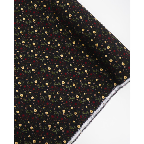 Tecido Viscose Texturizada Liberty Dourado, Marsala e Preto