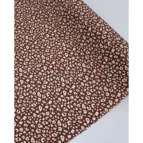 Tecido Viscose Animal Print Offwhite e Castanho